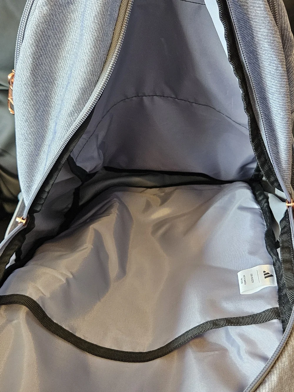 adidas Excel 6 Light Gray Backpack with Rose Gold Logo